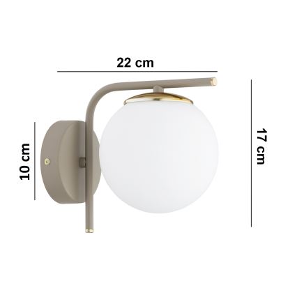 Brilagi - Applique murale 1xE27/60W/230V beige/dorée