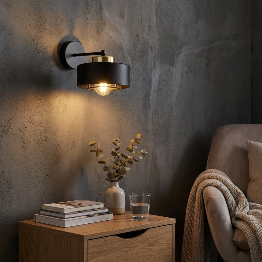Brilagi - Applique murale 1xE27/60W/230V noir/doré