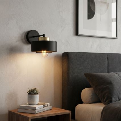 Brilagi - Applique murale 1xE27/60W/230V noir/doré
