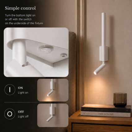 Brilagi - Applique murale à spot LED VIXON LED/3W/230V + LED/5W blanche IRC 90