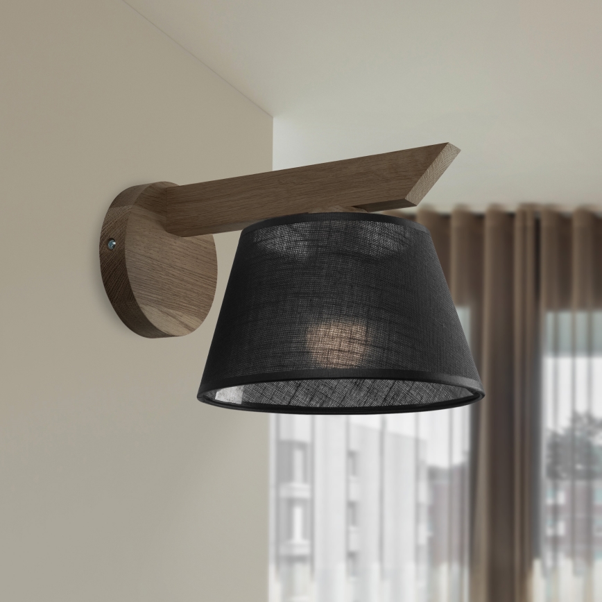 Brilagi - Applique murale ANTHONY 1xE14/40W/230V chêne noyer/noir