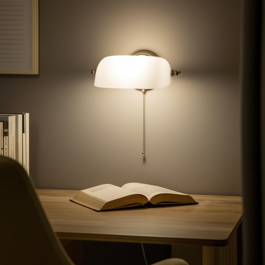 Brilagi - Applique murale BANK OFFICE 1xE27/60W/230V laiton/blanc