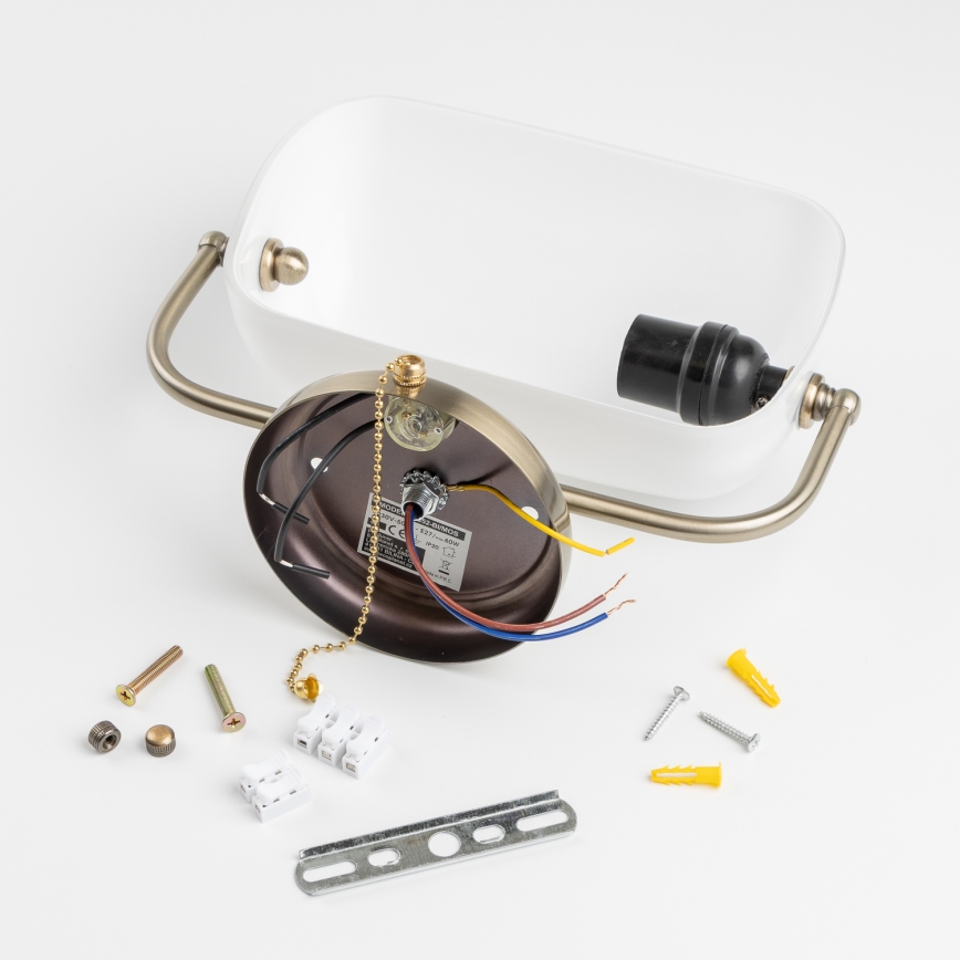 Brilagi - Applique murale BANK OFFICE 1xE27/60W/230V laiton/blanc