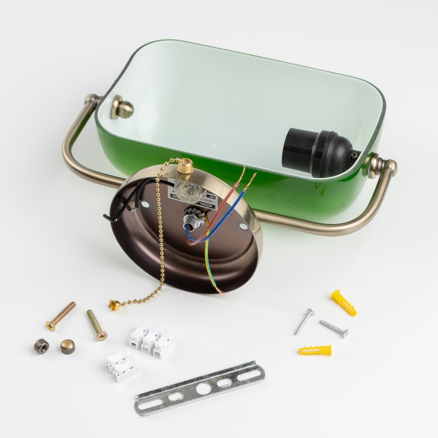 Brilagi - Applique murale BANK OFFICE 1xE27/60W/230V laiton/vert