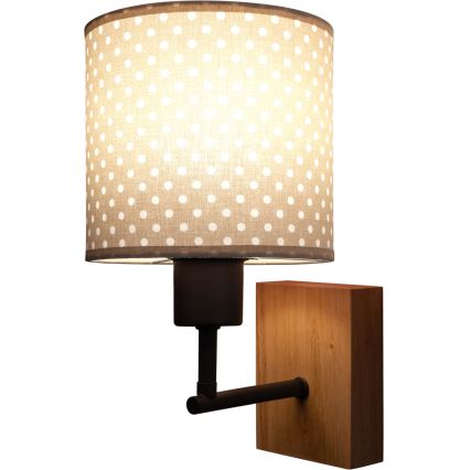 Brilagi - Applique murale pour enfant BOBO WOOD 1xE27/25W/230V chêne/noir/beige/à pois