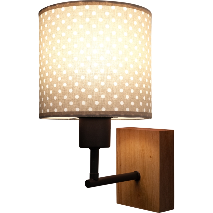 Brilagi - Applique murale pour enfant BOBO WOOD 1xE27/25W/230V chêne/noir/beige/à pois