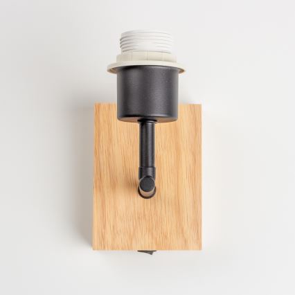 Brilagi - Lampe murale pour enfant BOBO WOOD 1xE27/25W/230V chêne/noir/blanc/motifs d'animaux