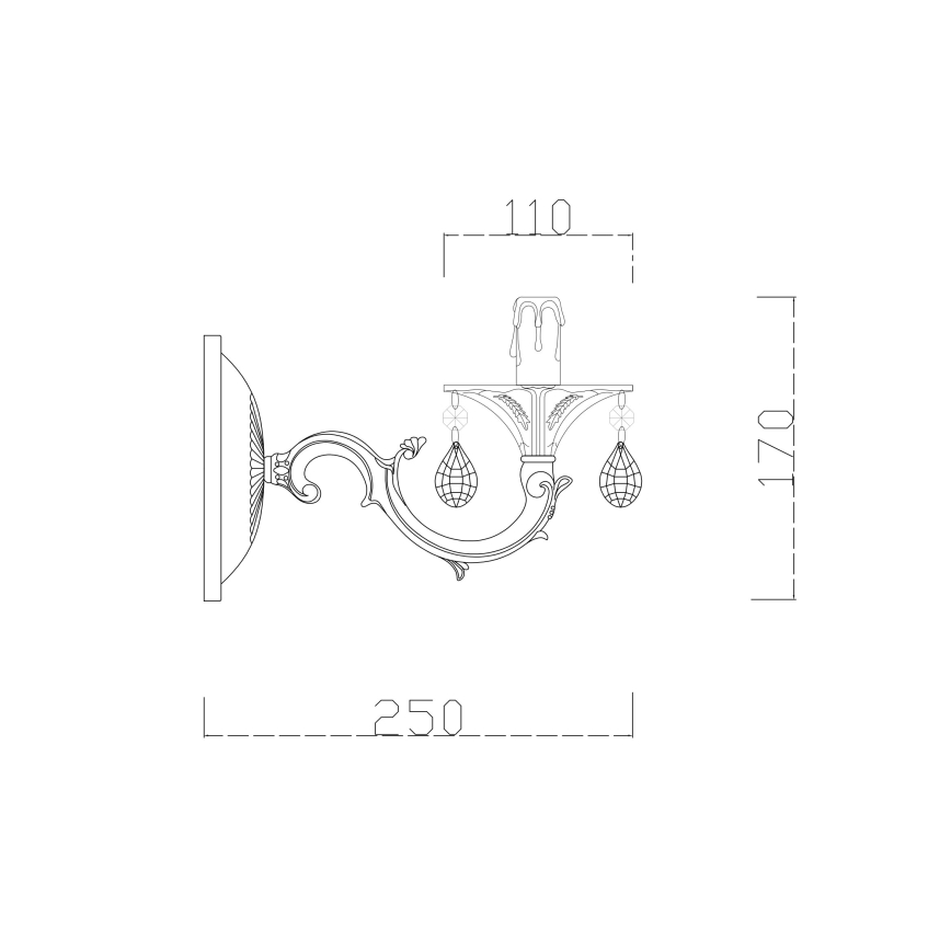 Brilagi - Applique murale CLASSIC 1xE14/60W/230V crème/patine