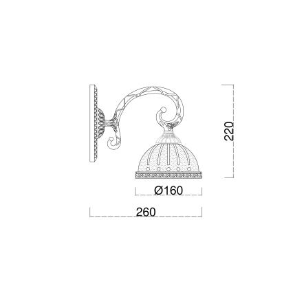 Brilagi - Applique murale CLASSIC 1xE27/60W/230V laiton