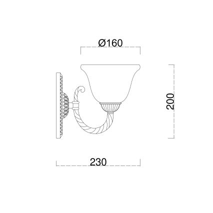 Brilagi - Applique murale CLASSIC 1xE27/60W/230V laiton