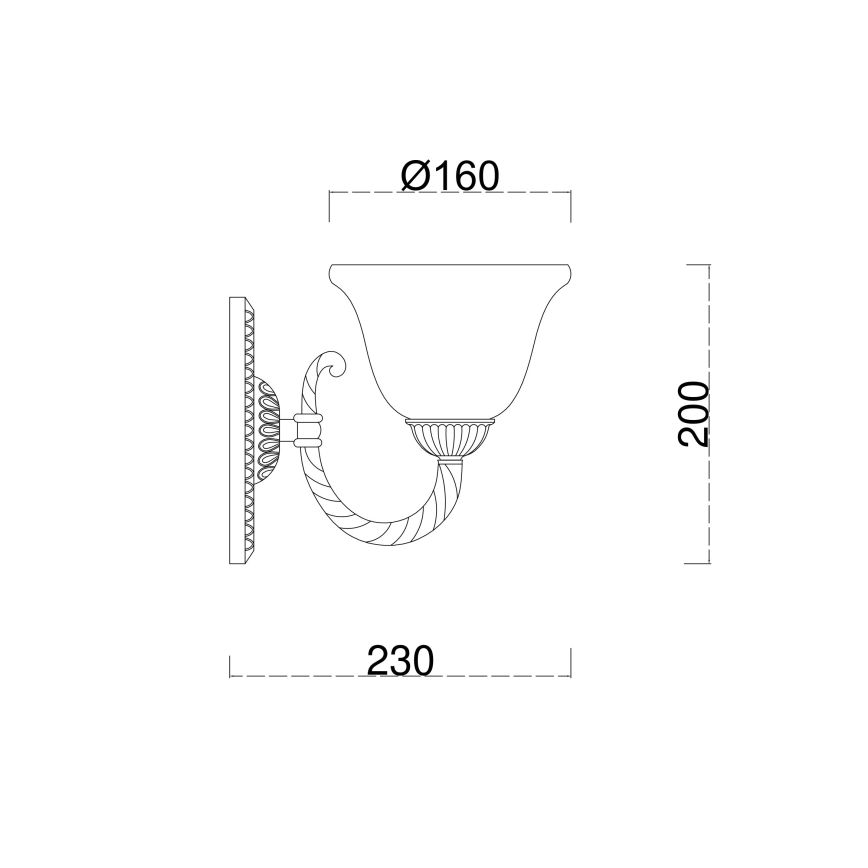 Brilagi - Applique murale CLASSIC 1xE27/60W/230V laiton