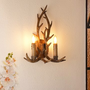 Brilagi - Applique murale DEER 2xE14/10W/230V, motif bois de cerf