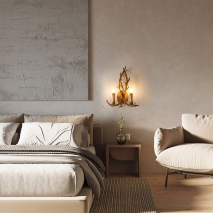 Brilagi - Applique murale DEER 2xE14/10W/230V, motif bois de cerf