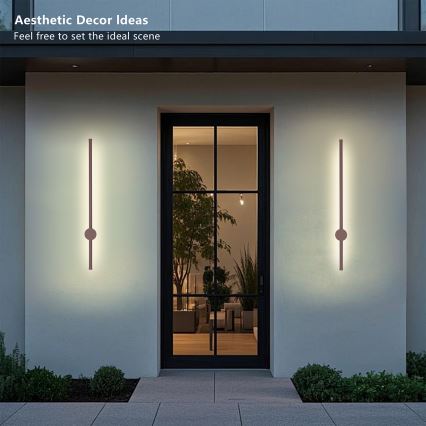 Brilagi - Applique murale d'extérieur LED AURA LED/12W/230V 3000K IP54 65 cm marron IRC 90