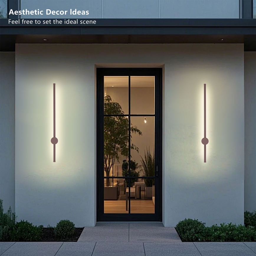 Brilagi - Applique murale d'extérieur LED AURA LED/12W/230V 3000K IP54 65 cm marron IRC 90