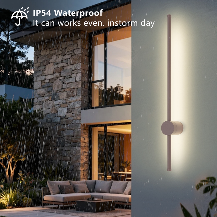 Brilagi - Applique murale d'extérieur LED AURA LED/12W/230V 3000K IP54 65 cm marron IRC 90