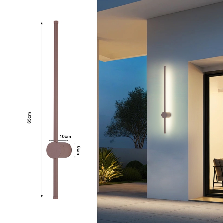 Brilagi - Applique murale d'extérieur LED AURA LED/12W/230V 3000K IP54 65 cm marron IRC 90
