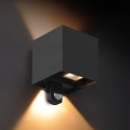 Brilagi - Applique murale d'extérieur avec détecteur CUBE LED/6W/230V noire IP65