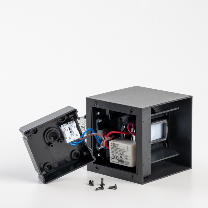 BRILAGI - Applique murale d'extérieur avec détecteur CUBE LED/6W/230V noire IP65