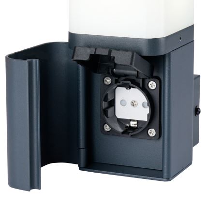 Brilagi - Applique murale extérieure avec prise SCHUKO PILLAR 1xG9/11W/230V IP44 anthracite