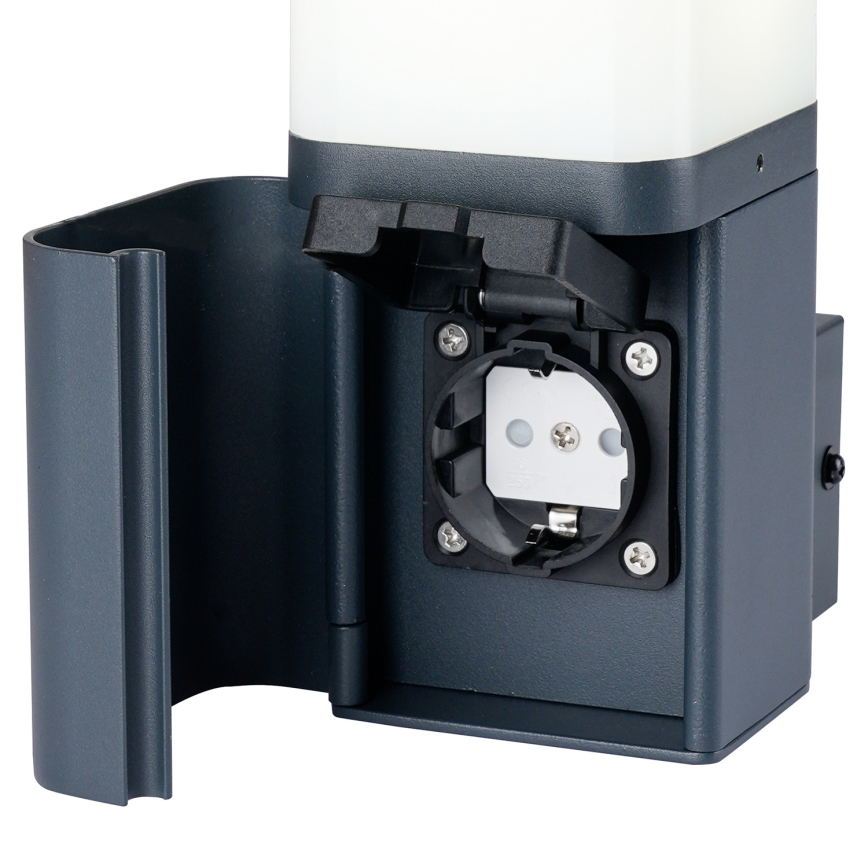 Brilagi - Applique murale extérieure avec prise SCHUKO PILLAR 1xG9/11W/230V IP44 anthracite