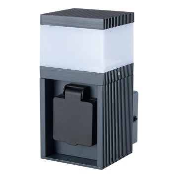 Brilagi - Applique murale d'extérieur avec prise SCHUKO PILLAR 1xG9/11W/230V IP44 anthracite