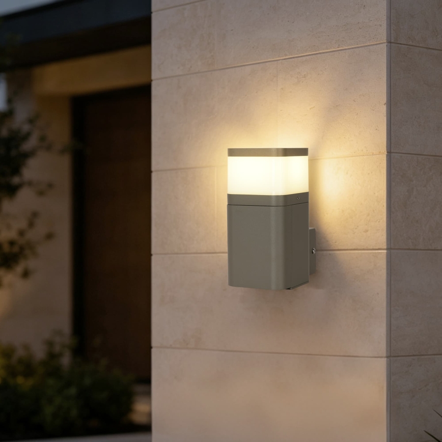 BRILAGI - Applique murale d'extérieur avec prise SCHUKO PILLAR 1xG9/11W/230V IP44 gris