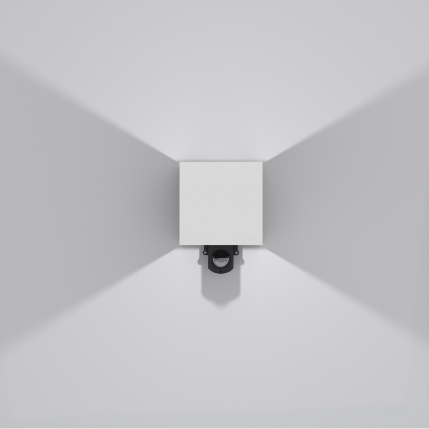 Brilagi - Applique murale d'extérieur CUBE à capteur, LED 6 W, 230 V, gris, IP65