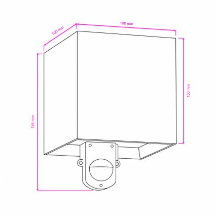 BRILAGI - Applique murale d'extérieur CUBE à capteur, LED 6 W, 230 V, gris, IP65