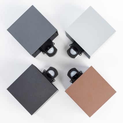 BRILAGI - Applique murale d'extérieur CUBE à capteur, LED 6 W, 230 V, gris, IP65