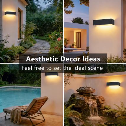 Brilagi - Applique murale d'extérieur DONNANI LED/12W/230V 30 cm noire IP44