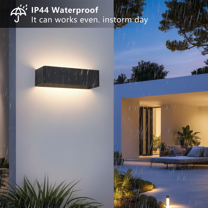 Brilagi - Applique murale d'extérieur DONNANI LED/12W/230V 30 cm noire IP44
