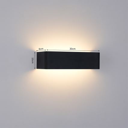 Brilagi - Applique murale d'extérieur DONNANI LED/12W/230V 30 cm noire IP44