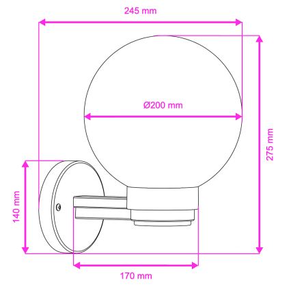 Brilagi - Applique murale d'extérieur HARBOR 1xE27/40W/230V IP33 noir/blanc