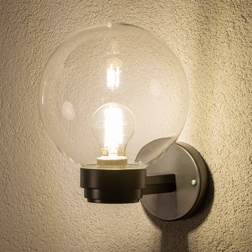 Brilagi - Applique murale d'extérieur HARBOR 1xE27/40W/230V IP33 noir/transparent