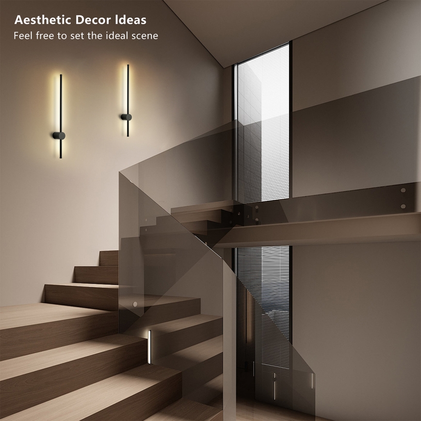 Brilagi - Applique murale d'extérieur AURA LED/12W/230V 4000K IP54 65 cm noir IRC 90