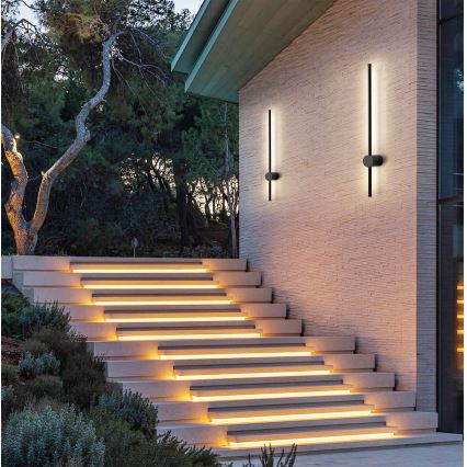 Brilagi - Applique murale d'extérieur AURA LED/12W/230V 4000K IP54 65 cm noir IRC 90