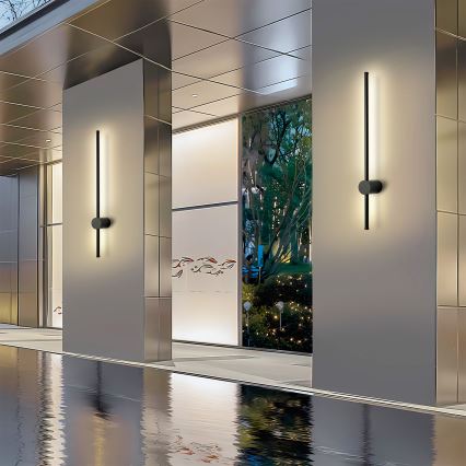 Brilagi - Applique murale d'extérieur AURA LED/12W/230V 4000K IP54 65 cm noir IRC 90