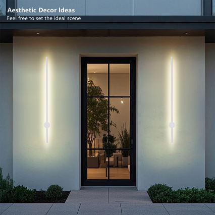 Brilagi - Applique murale LED d'extérieur AURA LED/20W/230V 3000K IP54 97 cm blanche IRC 90