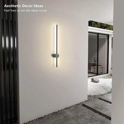 Brilagi - Applique murale d'extérieur LED AURA LED/12W/230V 3000K IP54 65 cm anthracite IRC 90