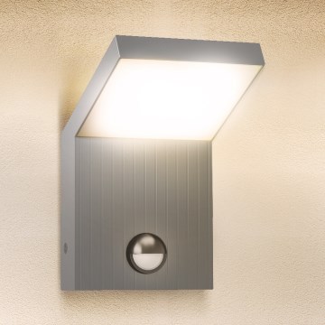 Brilagi - Applique murale d'extérieur LED avec capteur RIANO LED/8W/230V argentée IP65
