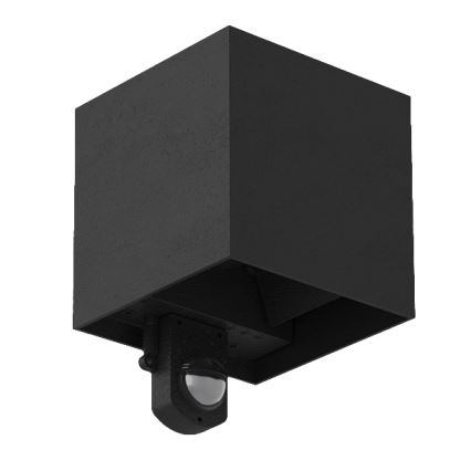 Brilagi - Applique murale extérieure LED avec détecteur CUBE LED/6W/230V noire IP65