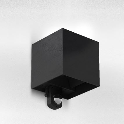 Brilagi - Applique murale extérieure LED avec détecteur CUBE LED/6W/230V noire IP65