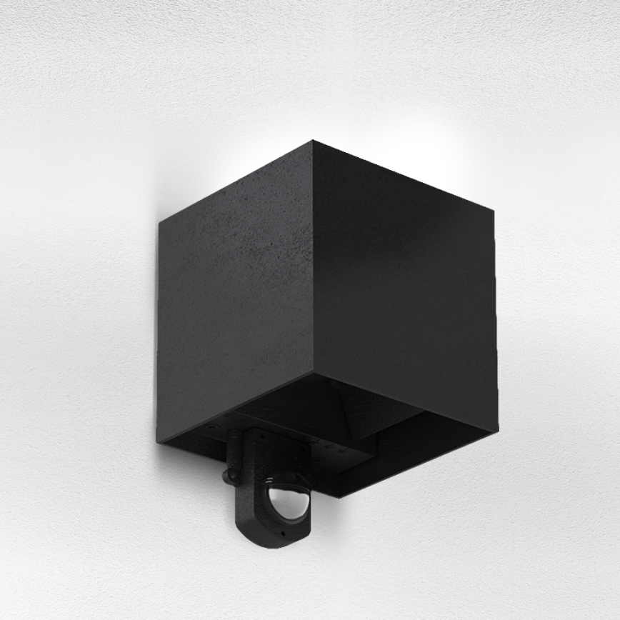 Brilagi - Applique murale extérieure LED avec détecteur CUBE LED/6W/230V noire IP65
