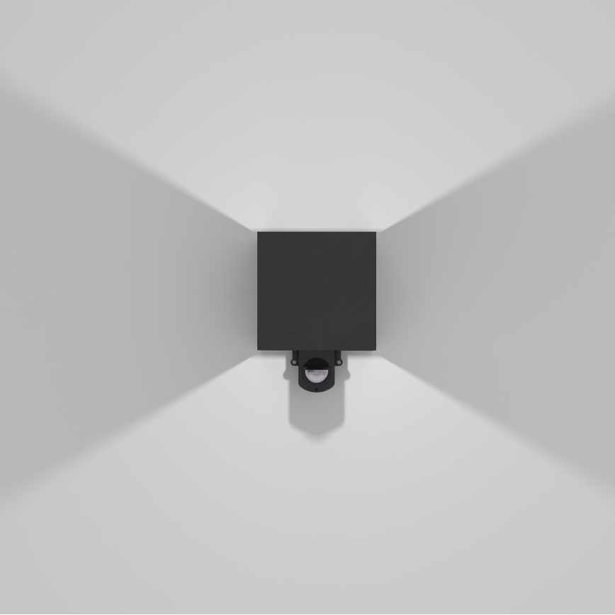 Brilagi - Applique murale extérieure LED avec détecteur CUBE LED/6W/230V noire IP65