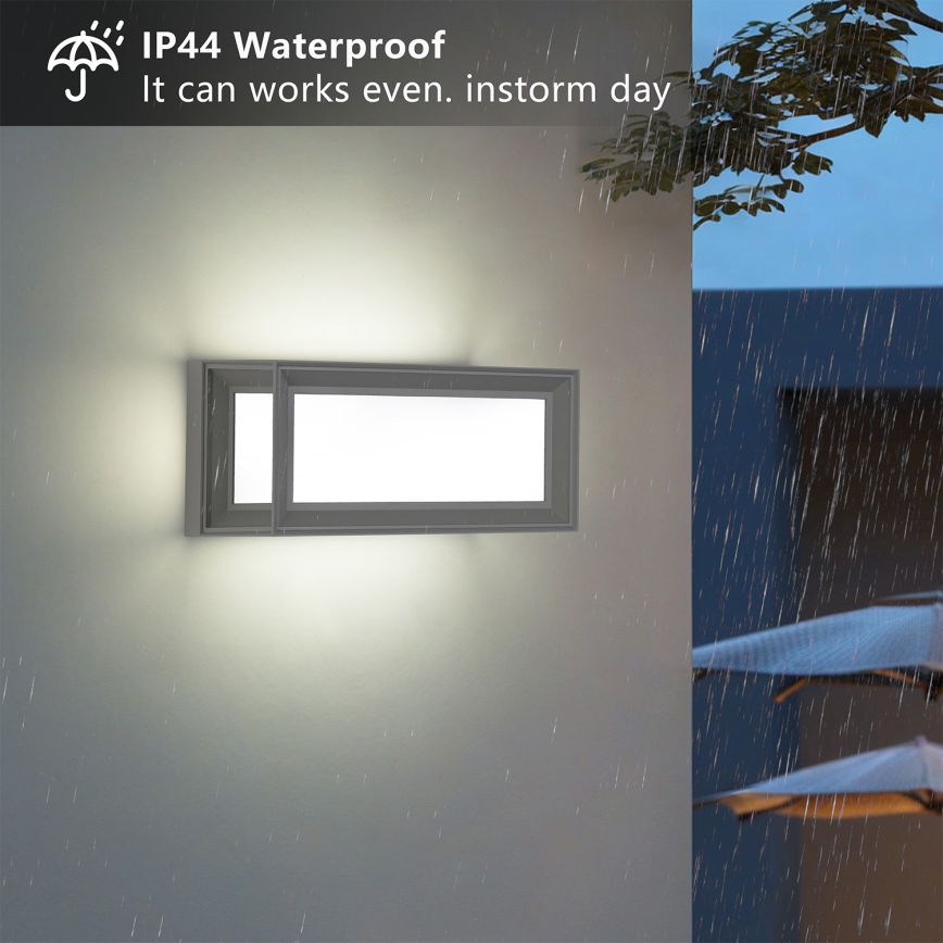 Brilagi - Applique murale d'extérieur LED PARKER avec détecteur de mouvement LED/12W/230V gris IP44