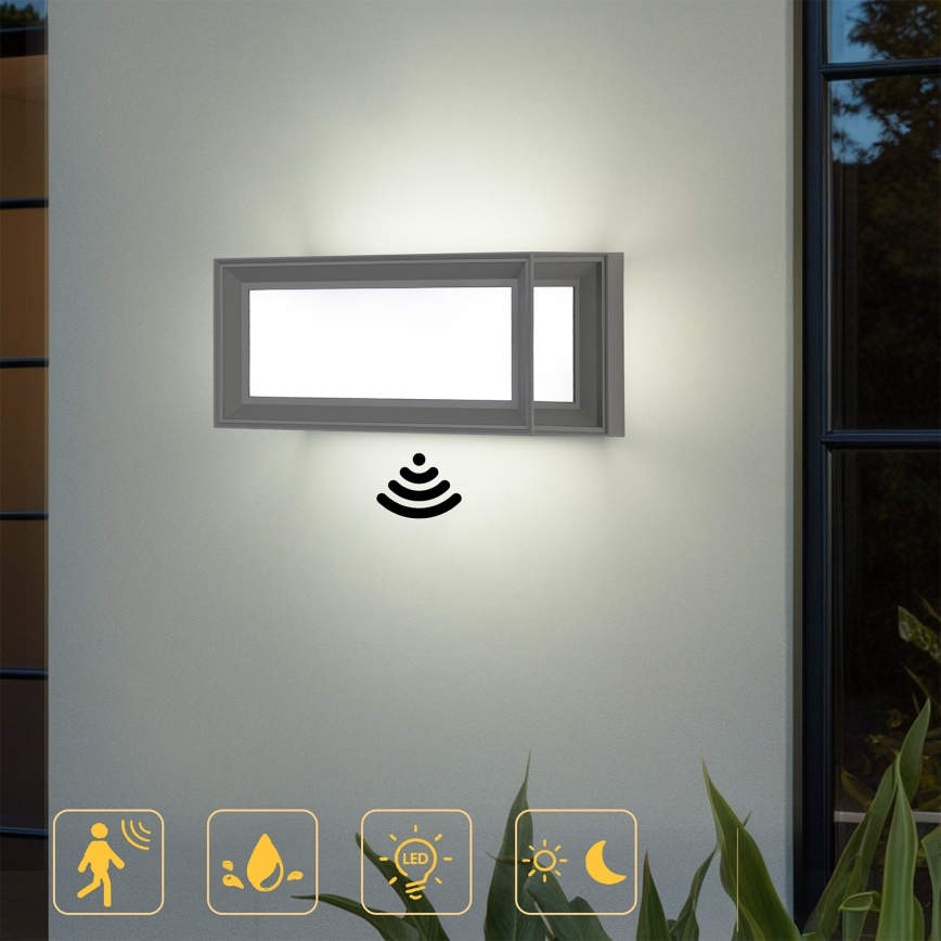 Brilagi - Applique murale d'extérieur LED PARKER avec détecteur de mouvement LED/12W/230V gris IP44