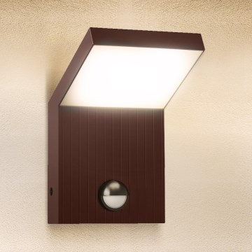 Brilagi - applique murale d'extérieur LED avec détecteur RIANO LED/8W/230V marron IP65