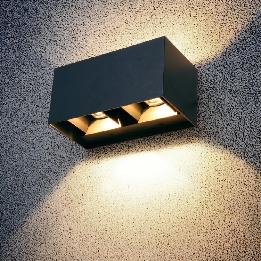 Brilagi - Applique murale d'extérieur LED DOUBLE CUBE LED/12W/230V anthracite IP65
