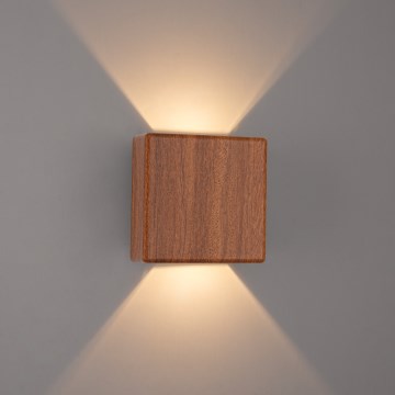 Brilagi - Applique murale d'extérieur LED DOUBLERAY LED/6W/230V aspect bois IP54